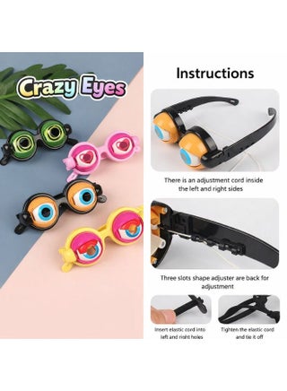 نظارات Whimsy Crazy Eyes للأطفال – نظارات عيون متحركة مضحكة، لعبة مبتكرة للمقالب والحفلات للأولاد والبنات، نظارات تفاعلية بخيط سحب - view 3